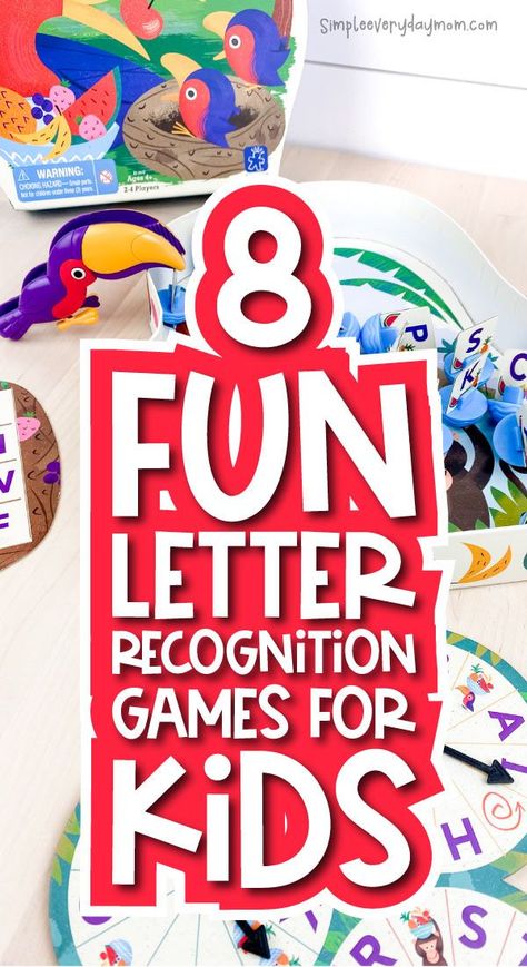 These letter recognition games are a fun way to help toddlers, preschoolers, and pre-k learn the alphabet! On top of that, they'll also work on fine motor skills and more! Make learning fun! Alphabet Games For Preschool Teaching, Whole Group Letter Recognition Games, Games For Letter Recognition, Fun Ways To Learn The Alphabet, Preschool Alphabet Games, Letter Recognition Games Preschool, Pre K Letter Recognition Activities, Pre K Letter Activities, How To Teach Letter Recognition