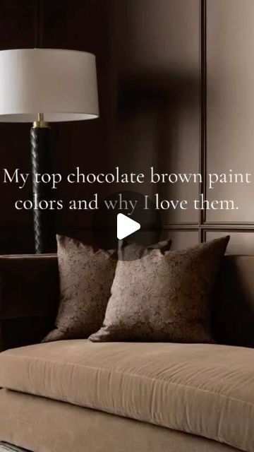 Christina Marie McCombs on Instagram: "Just a little bit of history repeating, but in such a better way! We are loving this modern push for warm, chocolate browns in interior design!

Brown tones can instantly warm up a space and fulfill the want for rich, bold color without being too forward and imposing, or harsh like some black can be. I feel tones like Sealskin from Sherwin Williams or Mink from Benjamin Moore can do the duty of the grounding that black provides without such a harsh contrast.

If you aren’t ready for a full chocolate commitment, try something like Nutshell from Sherwin Williams. This is a beautiful, soft taupe chocolate shade that is an easier transition from your light, white, earthy colors we have been seeing in minimalist design. 

But I say if you are going to go f Bakery Brown Paint Color, Hearthstone Brown Benjamin Moore, Coffee Brown Paint Color, Half Caff Sherwin Williams, Whitall Brown Benjamin Moore, Tudor Brown Benjamin Moore, Smoked Truffle Benjamin Moore, Bitter Chocolate Sherwin Williams, Taupe Brown Paint