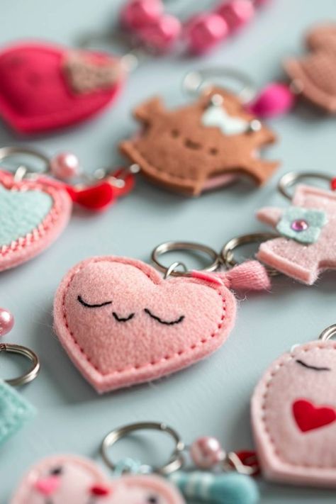 37 Creative Felt Craft Ideas for Fun DIY Art Projects at Home Circuit Felt Projects, Easy Felt Patterns, Non Sewing Fabric Crafts, Felt Pins Brooches Diy, Felt Diy Gifts, Easy Kawaii Crafts, Small Hand Sewn Projects, Felt Projects To Sell, Sewn Keychain Ideas