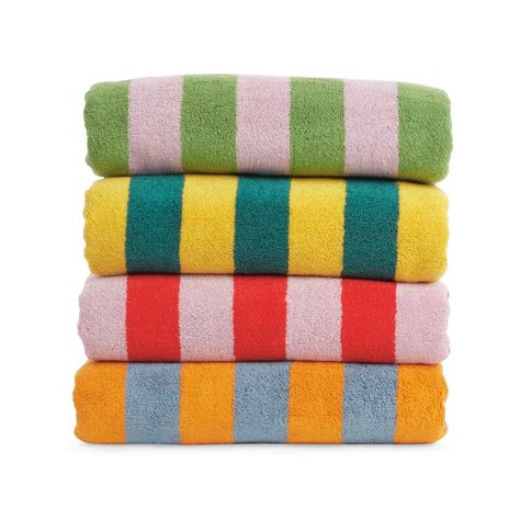 Best Bath Towels and Bath Sheets 2021 - Dwell Scandinavian Textiles, Dusen Dusen, Spring In New York, Towel Design, Striped Beach Towel, Cotton Beach Towel, Miami Design, Towels Design, Design Within Reach