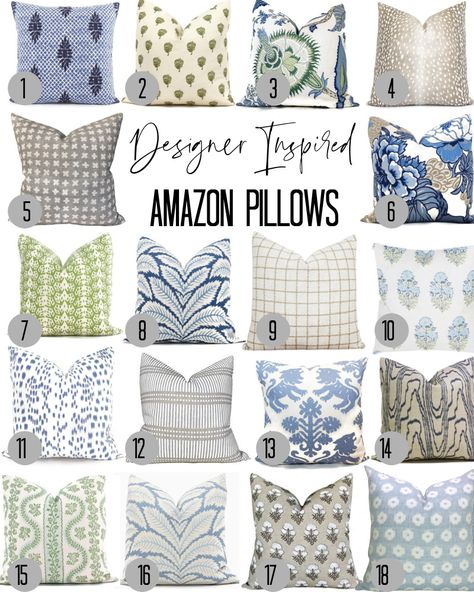 Spring Couch Pillows, Amazon Throw Pillows, Coastal Pillow Covers, Throw Pillow Inspiration, Coastal Throw Pillows, Navy Pillows, Throw Pillows Bedroom, Farmhouse Throw Pillow, Blue Couches