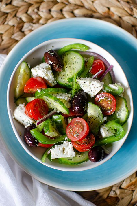 Greek Fruit, Greek Salad Recipe Authentic, Bunny Diet, Authentic Greek Salad, Greek Dinner, Amazing Salads, Greek Dinners, Greek Salad Recipes, Meals Ideas