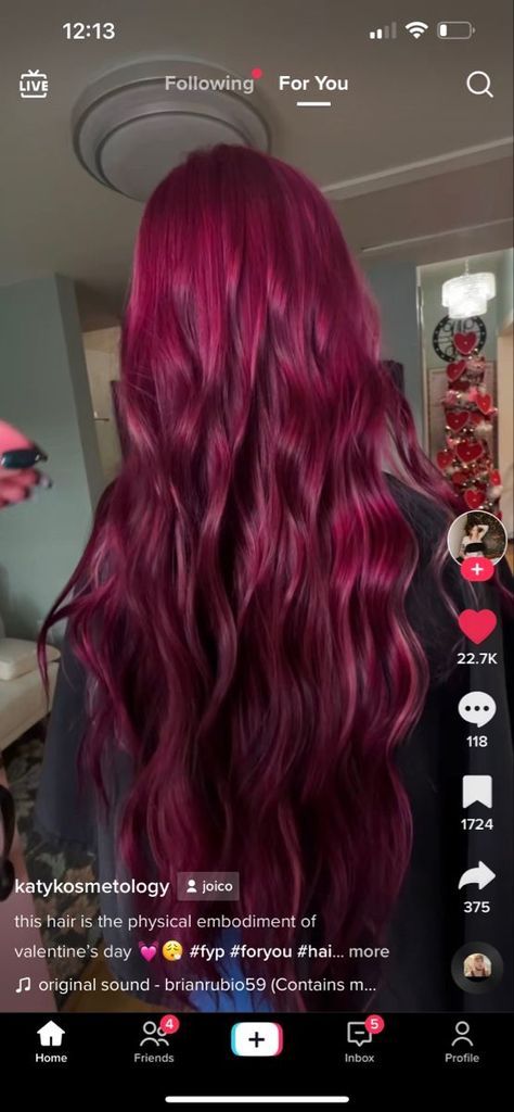 Non Red Valentines Nails, Midnight Magenta Hair Color, Lunar Tides Cranbaby Hair, Pretty Hair Dye Colors, Raspberry Colored Hair, Burgundy Magenta Hair, Cranberry Colored Hair, Red Raspberry Hair Color, Red Magenta Hair Color