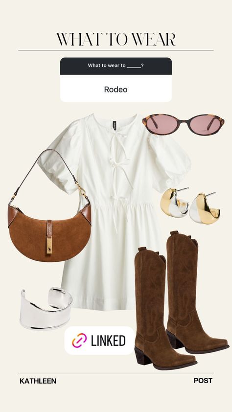 Need a cowgirl cute rodeo outfit? This little white dress and cowgirl boots are to die for! I'm always putting together casual and stylish outfits. If you need spring outfit ideas, casual outfit ideas, brunch outfit ideas, New York summer outfits, old money outfit ideas, modest summer outfit ideas, cute rainy day outfit inspo, summer office outfits, and much, much more, you need to visit my LTK. Tap to shop what I'm wearing! Bride Outfits Casual, Cute Rodeo Outfits, New York Summer Outfits, Dress And Cowgirl Boots, Summer Outfits Old Money, Cute Rainy Day Outfit, Outfit Ideas Brunch, Old Money Outfit Ideas, Brunch Outfit Ideas