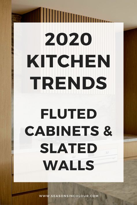 Kitchen Slat Wall Ideas, Wooden Finish Kitchen, Wall Panelling In Kitchen, Kitchen Fluted Panel, Fluted Wood Backsplash, Fluted Panel Cabinet, Fluted Panel Kitchen Cabinets, Cladding Kitchen Cabinets, Fluted Wall Panel Kitchen Island