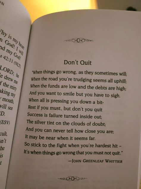 Dont Quit Quotes, Quitting Quotes, Bon Courage, Don't Quit, When Things Go Wrong, Self Quotes, Better Life Quotes, Pretty Words, Pretty Quotes