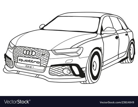 Audi Rs6 Drawing, Audi Drawing, Audi Sketch, Travel Guide Book Design, Rs6 Audi, Hard Drawings, Audi Q4, Blue Drawings, Audi S6