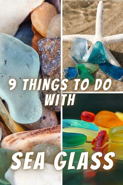 Art Ideas With Sea Shells, Sea Glass Storage Ideas, Making Sea Glass Diy, Displaying Sea Glass Ideas, Beach Glass Suncatcher, River Glass Ideas, Glass And Wire Art, Crafts Using Shells Seashells, Beach Glass Projects Ideas