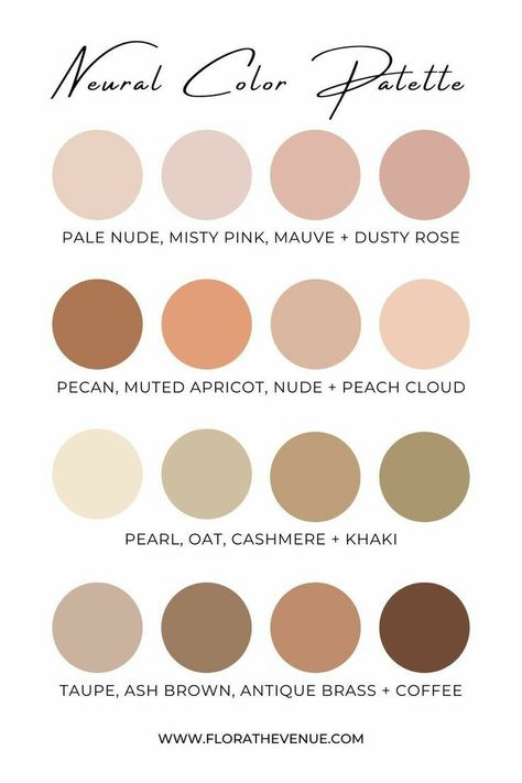 Neutral Aesthetic Small Business, Modern Bedroom Neutral Colors, Neutral Color Palette For Wedding, Wedding Neutral Color Schemes, Neutral Color Baby Shower Ideas, Trending Gel Nails, Nail Art Trending, Neutral Color Wedding, Neutral Wedding Color Palette