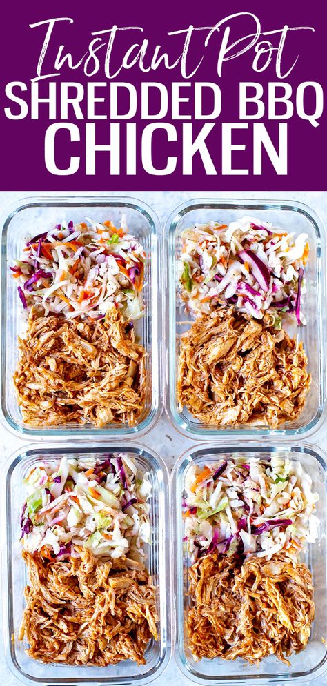 Meal Prep Instant Pot, Instant Pot Bbq Chicken, Shredded Bbq Chicken, Make Shredded Chicken, Bbq Chicken Breast, Chicken Eating, Best Instant Pot Recipe, Healthy Instant Pot Recipes, Chicken Meal Prep