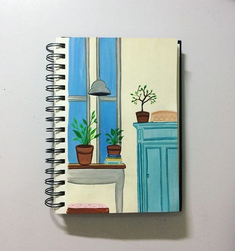 Small Sketchbook Painting Ideas, Painting In Diary, Drawing In Easy, My Drawings Sketchbook Ideas, Painting For Sketchbook, Easy Sketches For Sketchbook, Painting On Drawing Book, A5 Size Paintings, Illustration Drawing Ideas