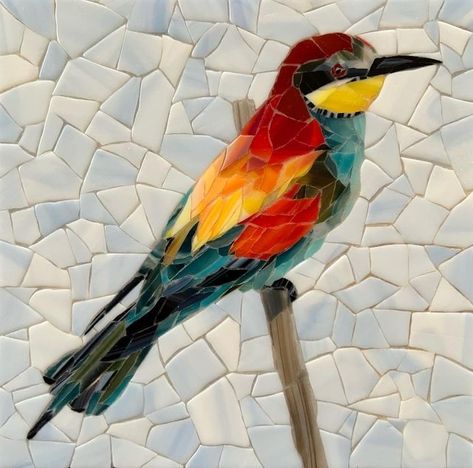 Bird Mosaics, Mosaic Templates, Animal Mosaic, Mosaic Waves, Mosaic Birdbath, Mosaic Art Diy, Glass Painting Patterns, Mosaic Animals, Mosaic Garden Art