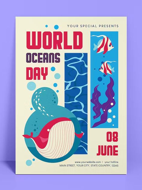 World Ocean Day Flyer Template AI, EPS, PSD Underwater Poster Design, Quarter Page Ad Design, Aquarium Poster Design, Aquarium Graphic Design, Ocean Poster Design, World Ocean Day Poster, Ocean Graphic Design, Grpahic Design, Poster Activity