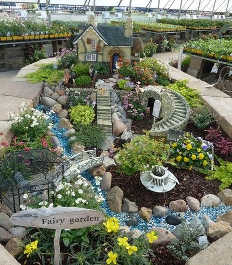 Unleash Your Imagination – Magical Fairy Garden Designs Love the stream in this one Fairy Garden Design Ideas, Taman Diy, Indoor Fairy Gardens, Fairy Garden Plants, Fairy Village, Fairy House Diy, Fairy Garden Designs, Mini Fairy Garden, Fairy Garden Houses