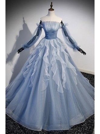 Blue Long Prom Dress, Light Blue Prom Dress, Beaded Party Dress, Blue Ball Gowns, Corset Dress Prom, Blue Evening Dresses, Sweet 16 Dresses, Linnet, Prom Dresses Ball Gown