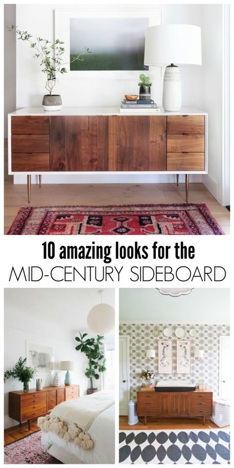 10-amazing-looks-for-the-mid-century-sideboard Modern Furniture Table, Mid Century Modern Living Room Design, Mid Century Modern Sideboard, Trying Too Hard, Mid Century Living Room, Mid Century Modern Living, Mid Century Modern Living Room, Furniture Table, Modern Sideboard