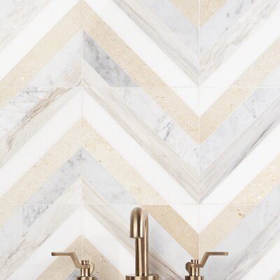 A motley of marble unites on this polished, mosaic. Featuring luxurious Crema Marfil, Thassos, and Carrara. Exude class on any wall or floor with the Chelsea Beige Tile. With a variety of lay patterns, you can create a look to your desire. Color: Beige/Gray | Ivy Hill Tile Chelsea 8" x 8" Marble Mosaic Tile Mixed Material in Gray, Size 7.87 H x 7.87 W x 0.43 D in | Wayfair Marble Mosaic Floor, Beige Tile, Ivy Hill Tile, Bath Tiles, Marble Mosaic Tiles, Mosaic Flooring, Marble Tile, Marble Mosaic, Tile Samples