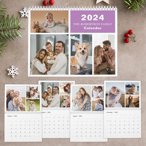 Photo Calendar Ideas, Calendar Design Layout, Robertson Family, Dry Erase Board Calendar, Creative Calendar, Cool Calendars, New Year Calendar, Collage Gift, Event Template