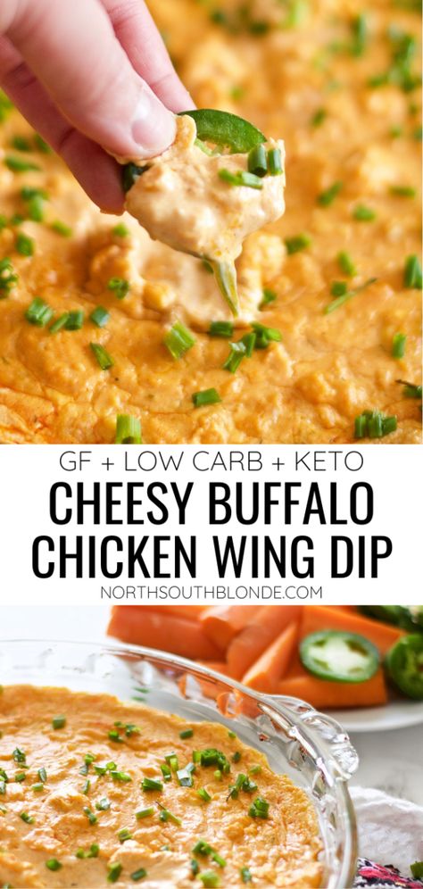 Keto Buffalo Chicken Dip, Buffalo Chicken Wing Dip, Buffalo Chicken Wing, Wing Dip, Friends Recipe, Cheesy Buffalo Chicken, Gluten Free Dips, Chicken Wing Dip, Keto Favorites