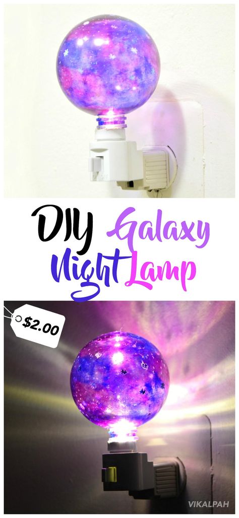 "I came up with this idea of making a galaxy night lamp as we needed a night lamp for our restrooms. Restrooms in our apartment are located in such a way that when someone switches ON the light it directly hits the face of the people sleeping." Diy Galaxie, Pumpkin Painting Ideas For Kids, Galaxia Wallpaper, Galaxy Bedroom, Galaxy Crafts, Galaxy Projects, Galaxy Room, Painting Ideas For Kids, Lampe Diy