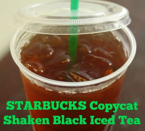 borrowed heaven: Copycat Starbucks Shaken Black Iced Tea Starbucks Tea Recipes, Black Recipes, Green Tea Latte Recipe, Black Iced Tea, Black Lemonade, Iced Lemonade, Black Tea Recipe, Lemonade Tea Recipe, Iced Tea Recipes Homemade