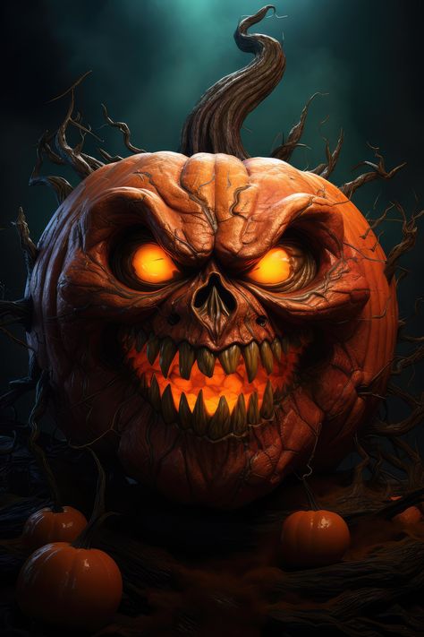 Scary halloween pumpkin Creepy Pumpkin Carving Ideas, Creepy Pumpkin Carving, Pumpkin Carving Ideas Easy, Cute Halloween Wallpaper, Spooky Halloween Pictures, Scary Pumpkin Faces, Scary Halloween Pumpkins, Evil Pumpkin, Creepy Pumpkin