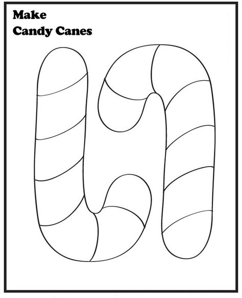 Free Printable Candy Cane Coloring Pages For Kids Candy Cane Template, Candy Cane Coloring Page, Candy Cane Crafts, Preschool Christmas Crafts, Christmas Kindergarten, Craft Christmas, Christmas School, Preschool Christmas, Toddler Christmas