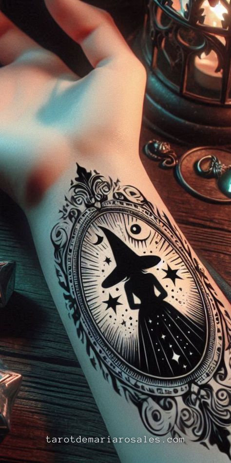 Unveil the magic behind witchy tattoos with our curated list of 50+ designs and their mystical meanings. From moon phases to protective runes, discover tattoos that resonate with your spiritual journey and elevate your personal style. Perfect for witches of all levels! 🌙🔮 #WitchyTattoos #InkMagic #TattooInspiration Protective Runes, Witch Tattoos, Witchy Tattoos, Witchcraft Tattoos, Pretty Witch, Leg Sleeve Tattoos, Wiccan Tattoos, Witch Legs, Witch Tattoo