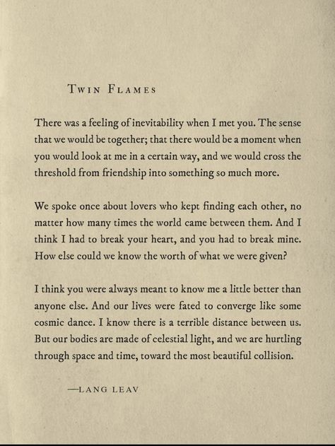 Twin Flame Quotes, Tattoo Couple, Lang Leav, Couple Ideas, Under Your Spell, Twin Flame Love, Twin Souls, Soul Mates