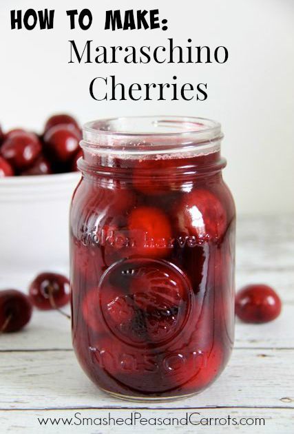 How to Make Maraschino Cherries // SmashedPeasandCarrots.com Maraschino Cherries Recipes, Marachino Cherries, Smashed Peas, Bowl Of Cherries, Canning Fruit, Home Canning Recipes, Peas And Carrots, Canning Food Preservation, Maraschino Cherries