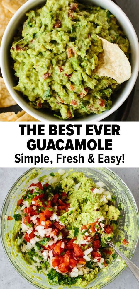 Mexican Guacamole, Homemade Guacamole Recipe, Recipe Appetizers, Easy Dinners For Two, Guacamole Recipe Easy, Best Guacamole Recipe, Easy Guacamole, Homemade Guacamole, Guacamole Recipe