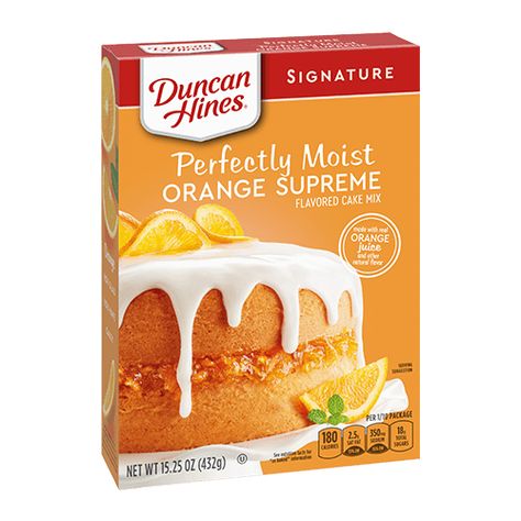 Signature Orange Supreme Cake Mix Duncan Hines Cake, Single Serve Desserts, Duncan Hines, Box Cake Mix, Unsweetened Applesauce, Baking Mixes, Cake Mix Recipes, Orange Cake, Cake Mix Cookies