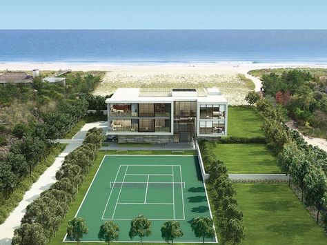 Ocean Front Property, Castle Mansion, House Layout Plans, Hamptons House, Beach House Design, Farm Stay, Waterfront Homes, House Layouts, Pool Houses