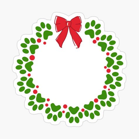 Get my art printed on awesome products. Support me at Redbubble #RBandME: https://www.redbubble.com/i/sticker/Christmas-Wreath-Holly-Paw-Print-Dog-Cat-Animal-Festive-by-AubrieBea/165249457.EJUG5?asc=u Dog Pawprint Christmas Art, Christmas Tree Paw Prints, Christmas Paw Print, Cat Silhouette Christmas Wreath, Pet Christmas Wreath, Paw Print Design, Dog Stickers, Dog Themed, Pets Cats