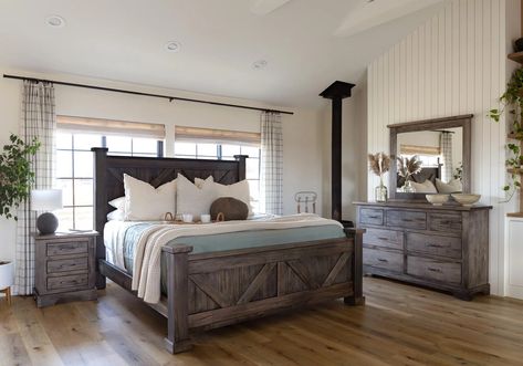 Bedroom Collections | Urban Barnwood Furniture Barnwood Bed, Amish Bedroom Furniture, Farmhouse Bed Frame, Queen Bed Dimensions, Amish Bedroom, Amish Furniture Bedroom, Rustic Bed Frame, Barnwood Furniture, Wood Armoire