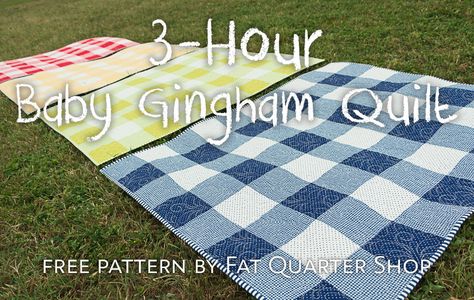 Easy Quilt Tutorials, Quilt Easy, Gingham Quilt, Baby Quilt Tutorials, Picnic Quilt, Quick Quilt, Baby Quilt Pattern, Bonnie Hunter, Easy Quilt