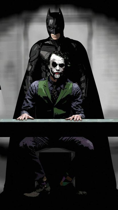 Batman and Joker iPhone Wallpaper Heath Joker, Art Du Joker, Joker Story, Joker Gotham, Joker Origin, Dc Artwork, Dark Knight Wallpaper, Batman Wallpaper Iphone, Dc Pics