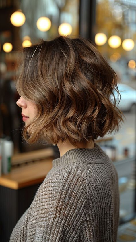 9000+ hair styles, long hair styles, hair color, Trendy and Unique Hairstyle --- Wedding Hair, Girl Hair Woman Wavy Bob Side Bangs, Wavy Bob Fine Hair, Wavy Bob With Curtain Bangs, Long French Bob, Short Bob Wavy Hair, Short Wavy Hairstyle, Bob Wavy Hair, Bob 2024, Short Wavy Bob Haircuts