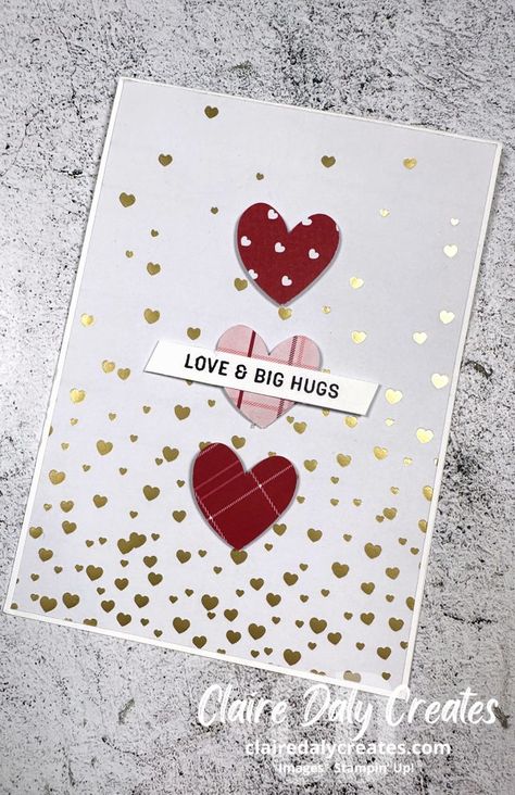 Stampin Up Most Adored Saleabration 2024 Valentines / Anniversary Card Most Adored Dsp Cards, Most Adored Dsp, Simple Handmade Card, Diy Anniversary Cards, Simple Valentines, Simple Cards Handmade, Diy Valentine's Cards, Valentine Cards Handmade, Valentine Anniversary