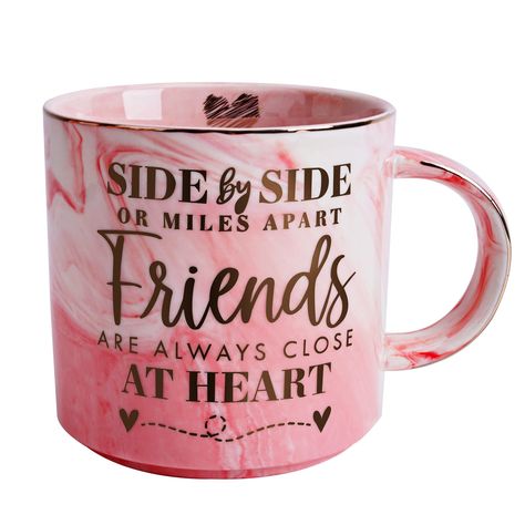 Long Distance Best Friend Birthday, Marble Mug, Long Distance Best Friend, Best Friend Birthday Gifts, Long Distance Friends, Marble Mugs, Friends Coffee Mug, Funny Friendship, Miles Apart