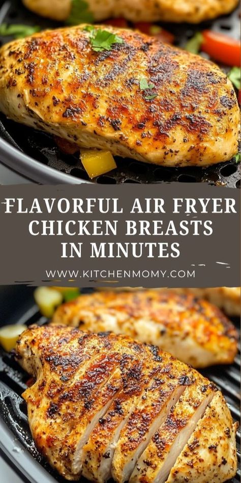 Searching for an easy chicken dish that's bursting with flavor? Look no further! This air fryer boneless skinless chicken breast recipe is a winner. It gives you tender, juicy chicken every time with a perfectly seasoned crust. Ready in just minutes, it's perfect for those busy weeknights or whenever you need a fuss-free dinner. Skinless Boneless Chicken Breast Recipes In Air Fryer, Chicken Breast Dinner Ideas Air Fryer, Chicken Airfryer Recipes Easy, Air Fryer Boneless Skinless Chicken Breast, Air Fryer Boneless Skinless Chicken Breast Recipes Easy, Chicken Breast In Air Fryer Recipes, Boneless Chicken Breast Recipes Airfryer, Chicken Breast Seasoning Recipes, Air Fry Chicken Breast Boneless