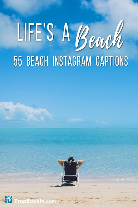 Great beach captions for Instagram. We've got instagram captions that are funny and cute, clever and punny captions, captions for couples in love and inspirational beach quotes about life and happiness. #BeachQuotes #BeachCaptions #InstagramCaptions Caption For Beach Photos, Cute Beach Quotes, Good Beach Captions, Sea Captions, Beach Captions For Instagram, Beach Puns, Captions For Guys, Beach Quotes Funny, Beach Instagram Captions