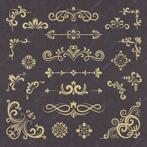 Filigree Border Design, Victorian Ornaments Design, Victorian Crafts Diy, Victorian Doodles, Victorian Pattern Design, Ornamental Typography, Victorian Calligraphy, Vintage Border Design, Victorian Typography