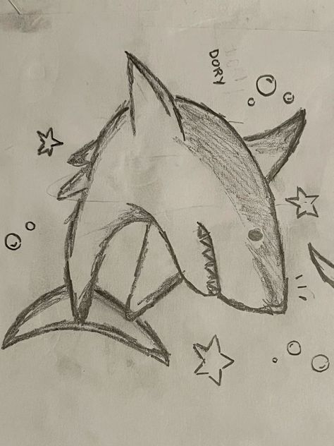 Sea Animals Drawing, Sketchbooks Ideas, Shark Drawing, Cute Sketches, Art Tools Drawing, Easy Drawings Sketches, Cute Doodles Drawings, Sea Animal, Cute Doodle Art