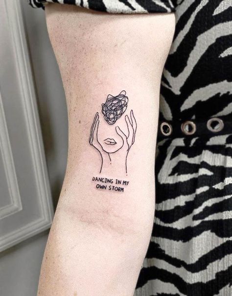 Health Tattoo Ideas, Tattoo Ideas For Guys, Storm Tattoo, Health Tattoo, Self Love Tattoo, Rosen Tattoo, Simplistic Tattoos, Line Tattoos, Creative Tattoos