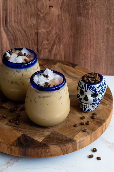 A Mexican version of iced coffee. It’s refreshing, sweet and loaded with caffeine for that midday pick-me-up. @imperialsugar Cranberry Simple Syrup, Mexican Coffee, Coffee Granules, Mexican Chocolate, Spiced Pear, Meatless Main Dishes, Coffee Shop Aesthetic, Flavor Ice, Agua Fresca