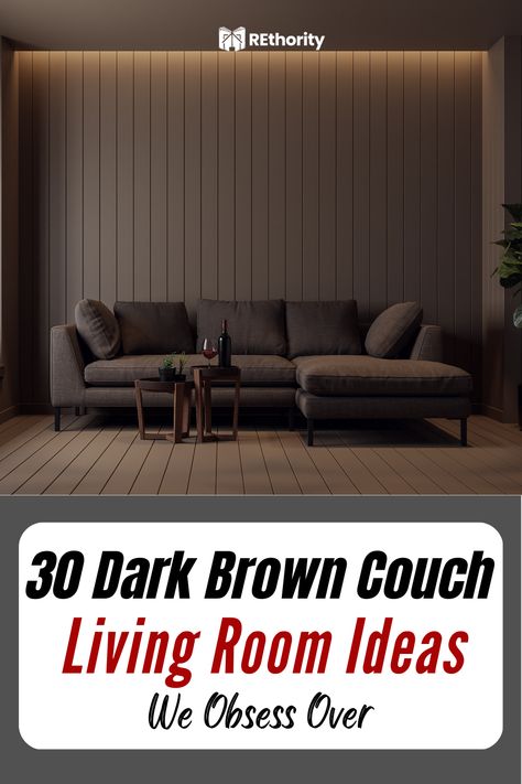 Dark Brown Sofa Living Room, Brown Sectional Living Room, Brown Couch Living Room Ideas, Chocolate Brown Couch, Chocolate Brown Sofa, Dark Leather Couches, Dark Couch, Dark Brown Couch Living Room, Dark Brown Leather Sofa