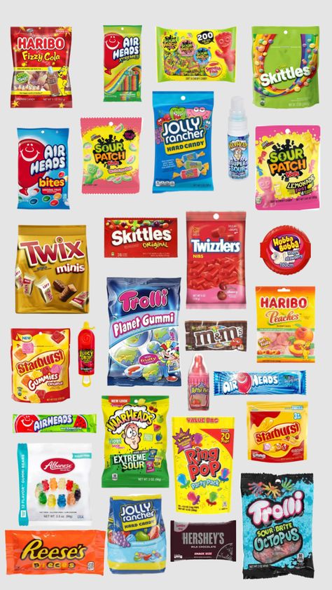 #candy #snack #skittle #jollyrancher #reeses #airheads #gummy #trolli Sleepover Snacks, Airheads Candy, Sleepover Party Games, Candy Drawing, Junk Food Snacks, Snack Board, Fun Sleepover Ideas, Jolly Rancher, Cute Doodles Drawings