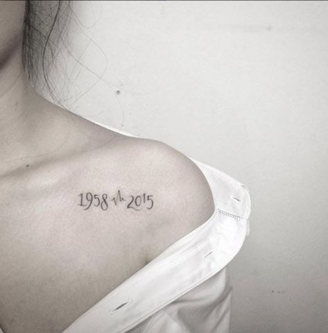 20 Most Elegant Tattoo Ideas for Women - Tattoo.com Grandma Tattoos, Cool Shoulder Tattoos, Small Shoulder Tattoos, Date Tattoos, Remembrance Tattoos, Pink Tattoo, Dad Tattoos, Temp Tattoo, Shoulder Tattoos For Women