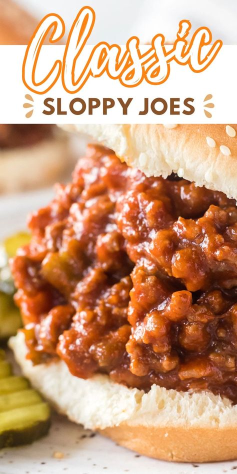 Classic Sloppy Joe Recipe, Slow Cooker Sloppy Joes, Sloppy Joe Recipe Easy, Homemade Sloppy Joe Recipe, Sloppy Joes Easy, Loose Meat Sandwiches, Sloppy Joe Recipe, Homemade Egg Noodles, Homemade Sloppy Joes